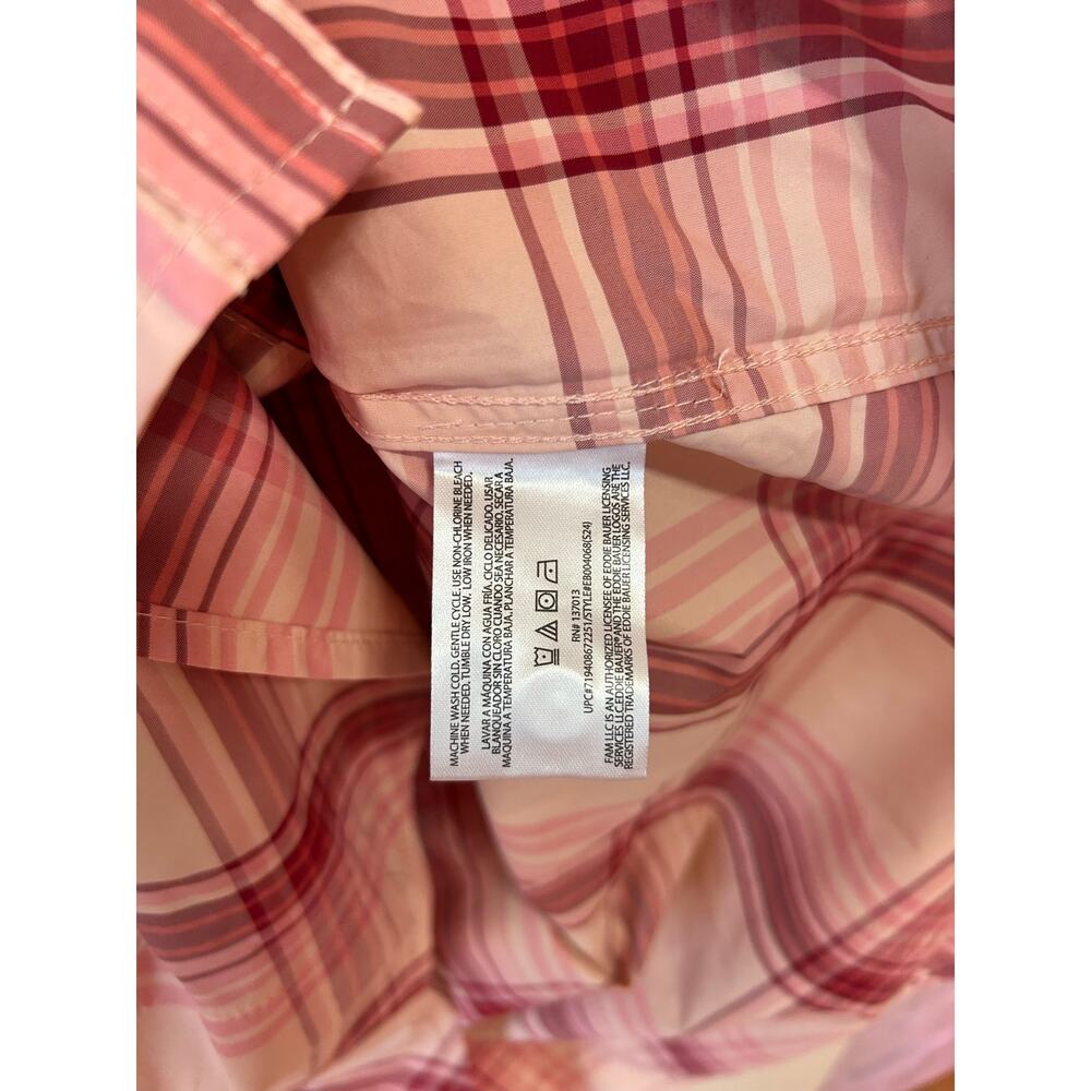 Eddie Bauer Women's Button-Down Short Sleeve Adventure Shirt Plaid Large NWT - Picture 6 of 7